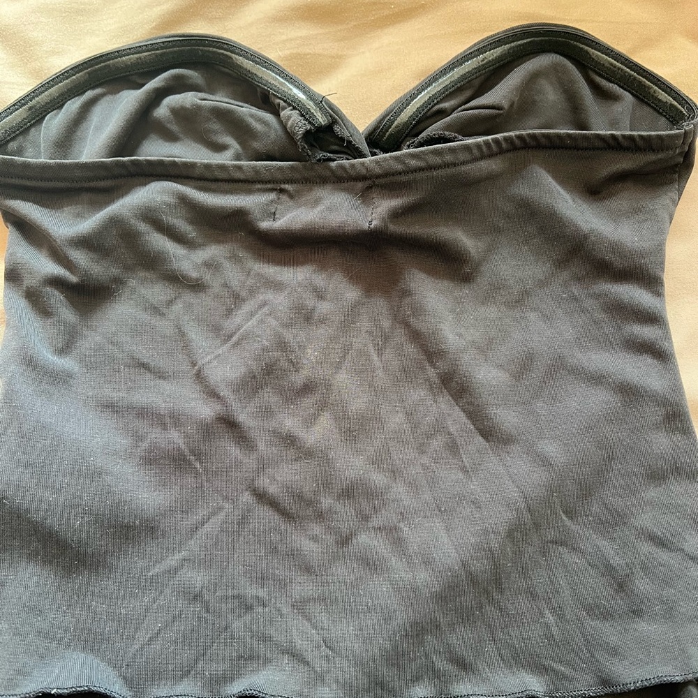 Edikted Black Twist Front Strapless Top - Picture 2 of 4